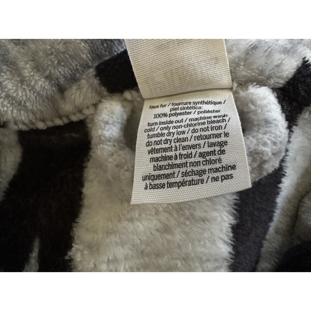 Victoria's‎ Secret PINK Robe Gray Black Logo Plush Tie Waist Cozy M/L - Picture 7 of 15